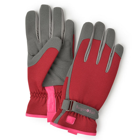 'Love The Glove' women's gardening glove, Berry design, size Small-Medium, by Burgon & Ball