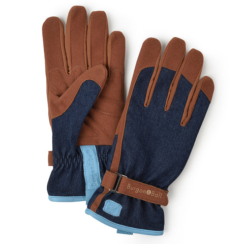 'Love The Glove' women's gardening glove, Denim design, size Medium-Large, by Burgon & Ball