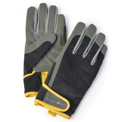 Dig The Glove gardening glove in Slate Corduroy, size large-extra large, by Burgon & Ball