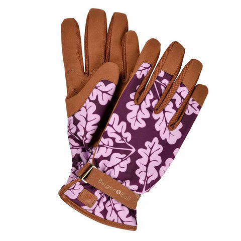 Love The Glove 'Oak Leaf' women's gardening glove in Plum, size small-medium, by Burgon & Ball