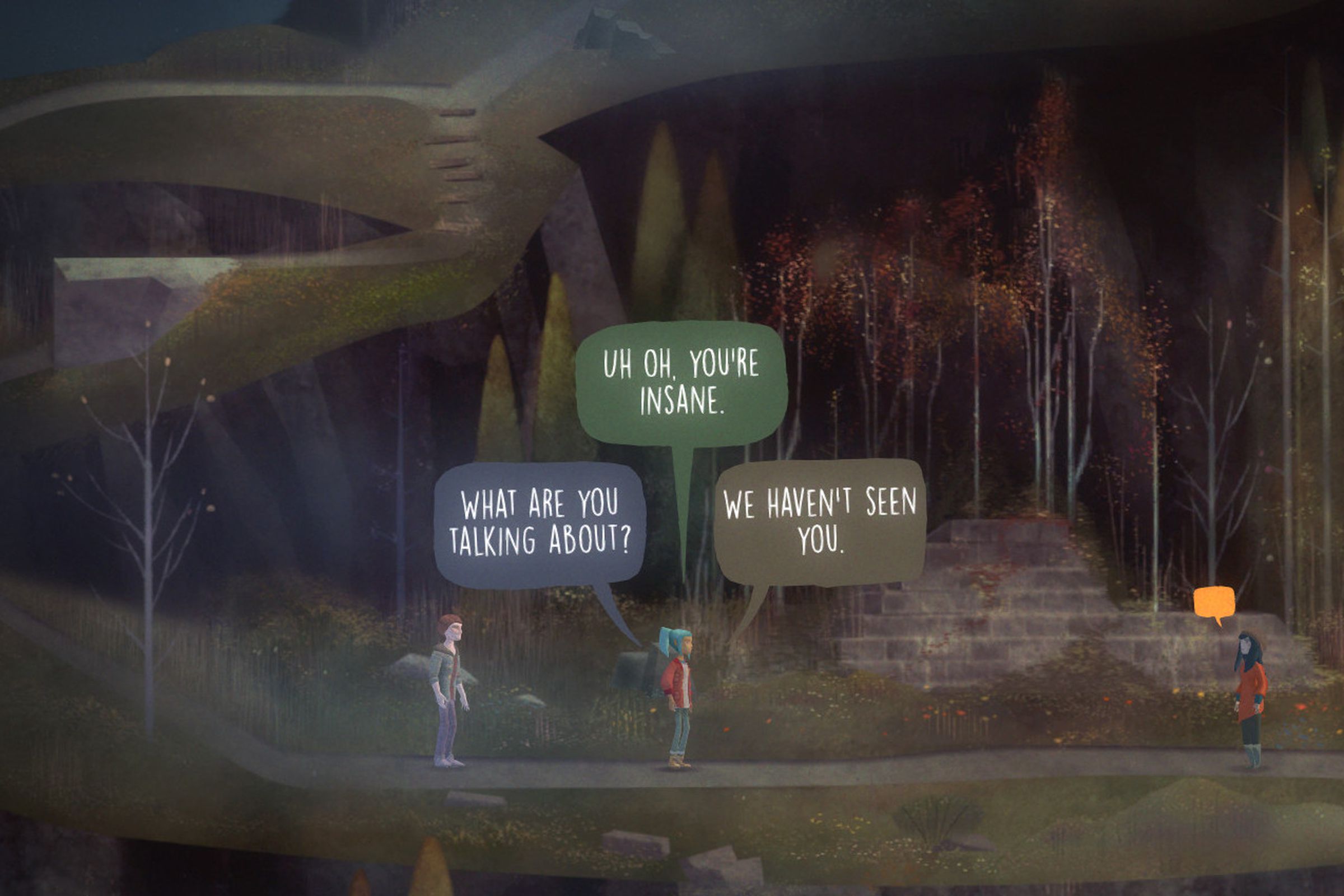 Oxenfree 的屏幕截图。